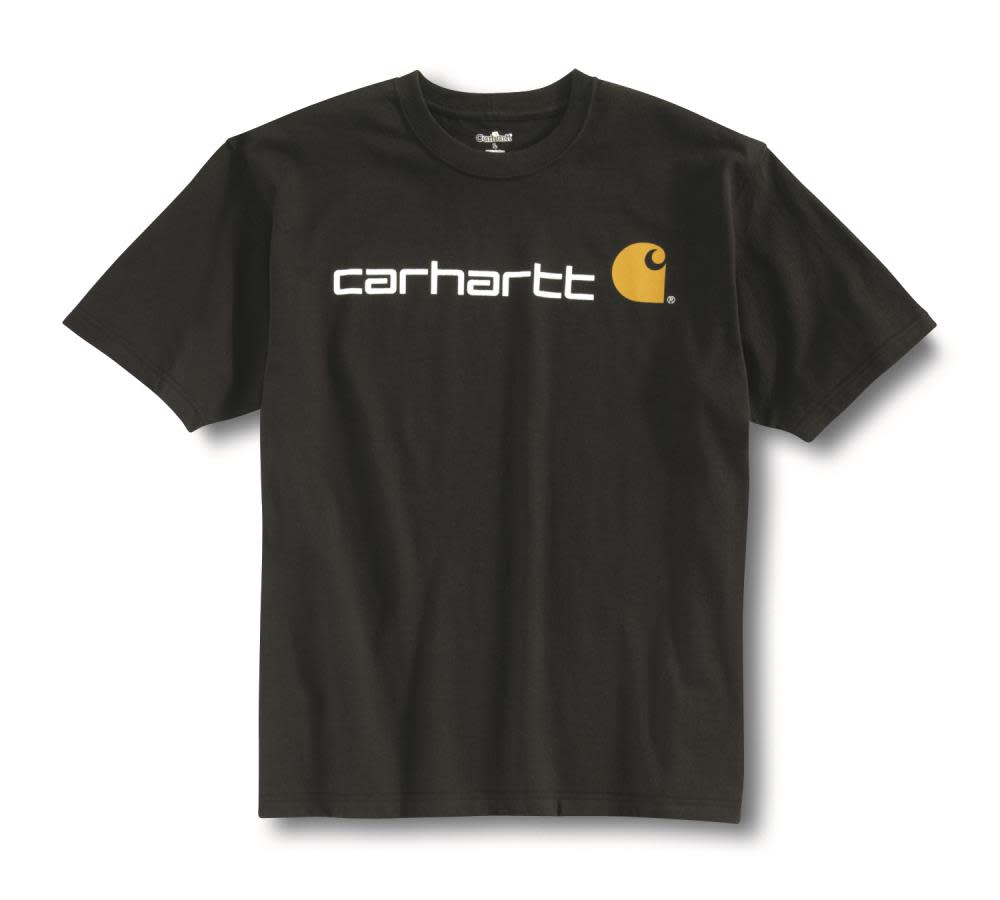 Carhartt Men’s Short-Sleeve Logo T-Shirt Black Medium Regular - Flockneti
