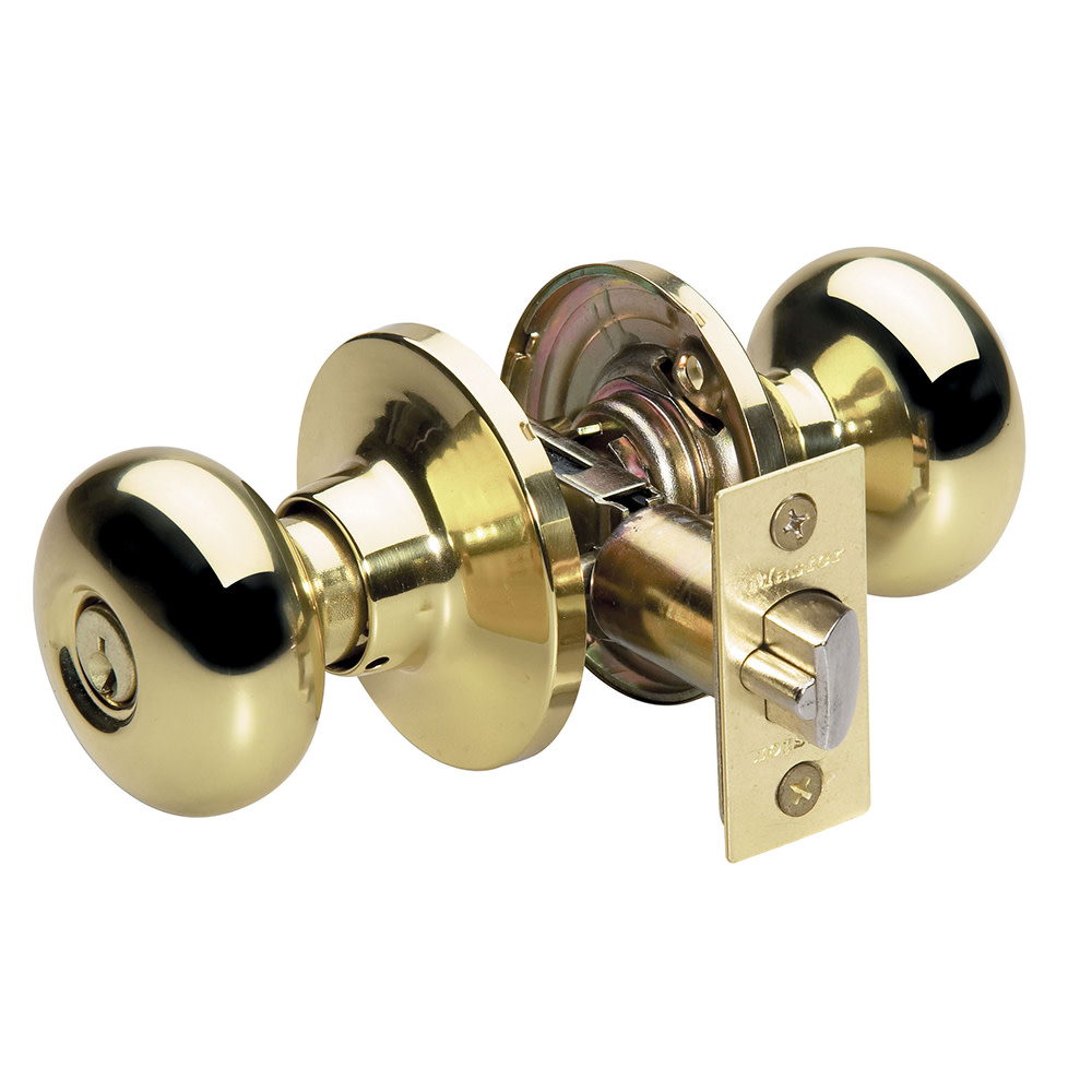 Master Lock Polished Brass Finished Keyed Entry Alike Door Lockset Knob - Flockneti