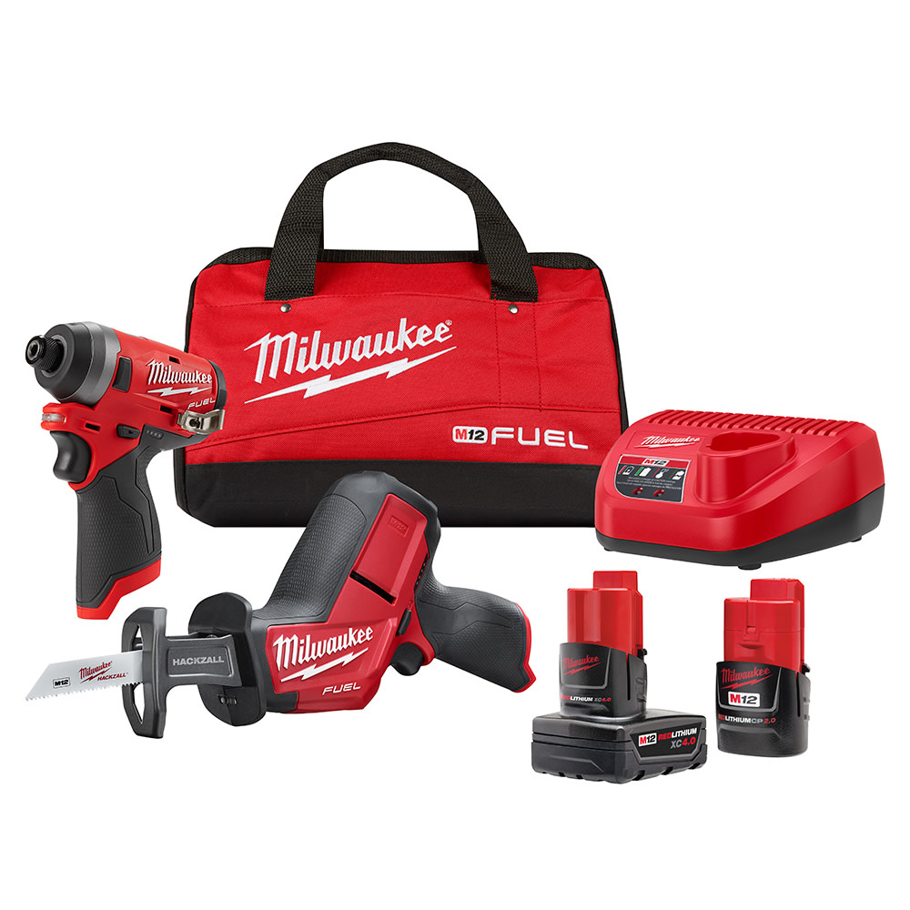 Milwaukee M12 FUEL 2PC Impact Kit with Hackzall - Flockneti