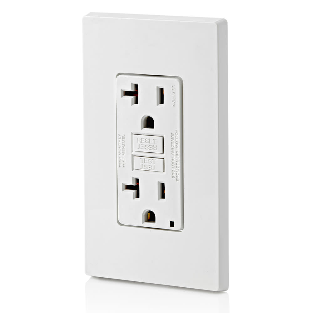Leviton SmartlockPro GFCI Outlet 20A 125V 5-20R White Duplex - Flockneti