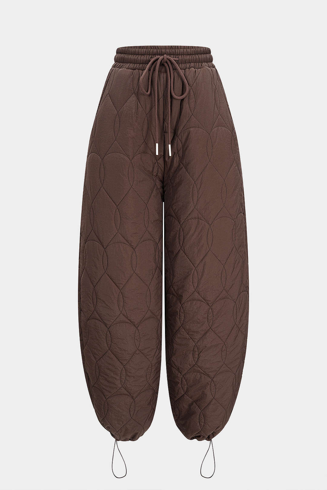 Quilted Drawstring Straight Wide-Leg Pants - Flockneti