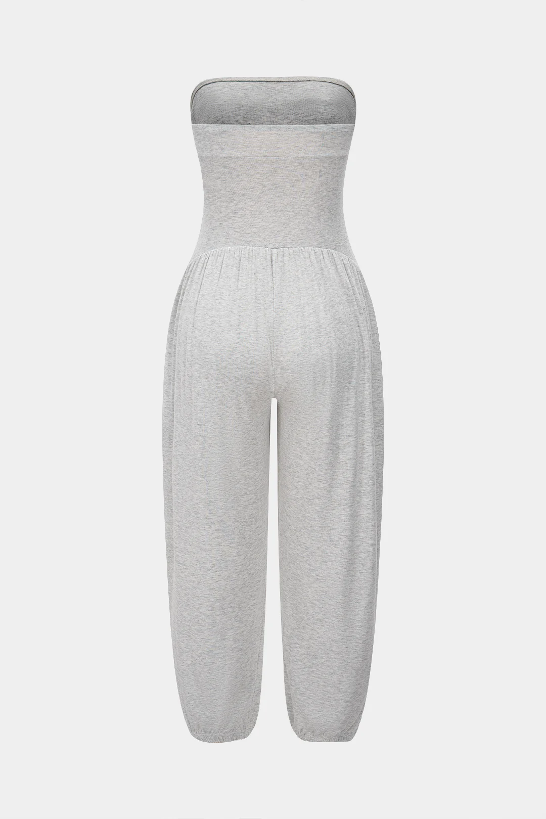 Solid Ruched Strapless Jumpsuit - Flockneti