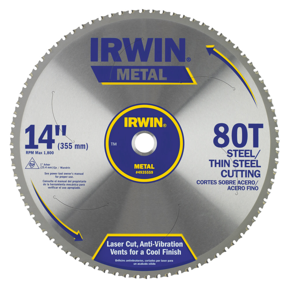 Irwin 14″ x 80T Master Combination Ferrous Steel 1″ Arbor – Carded - Flockneti