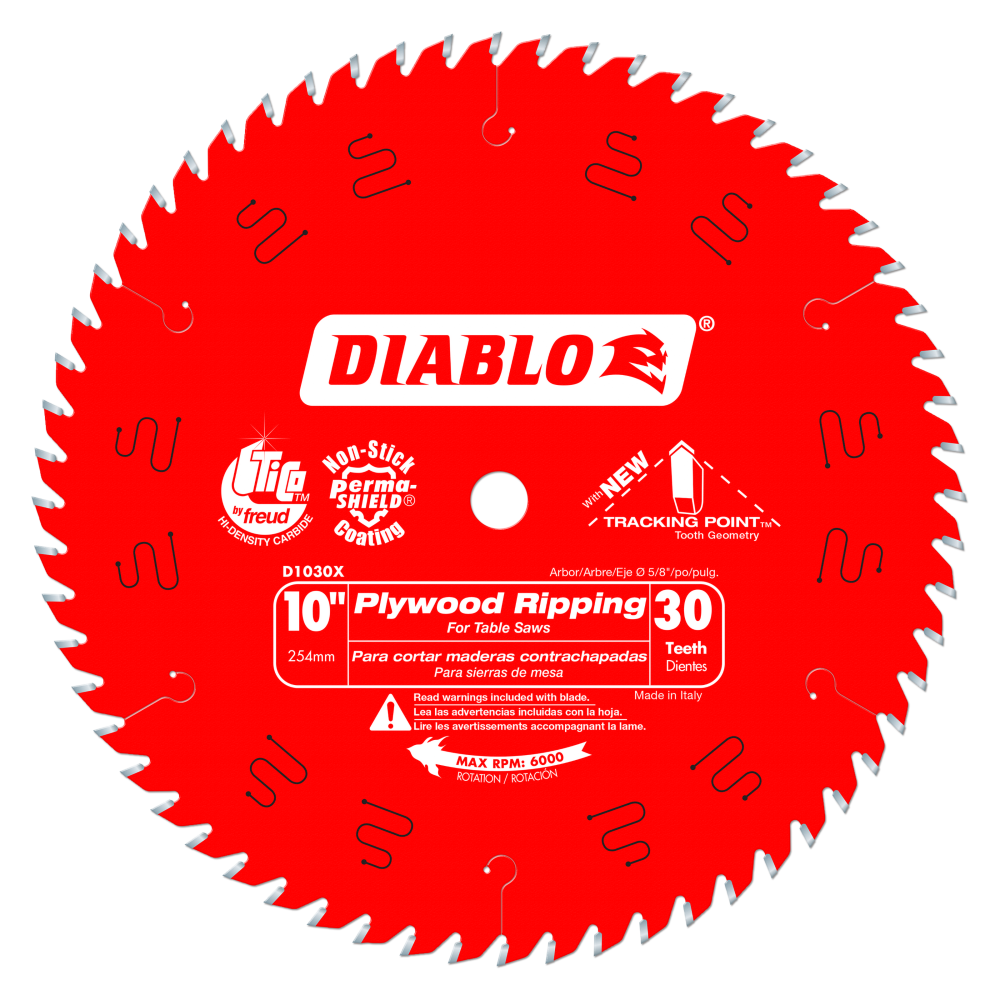 Diablo Tools 10 in. x 30 Tooth Plywood Ripping Blade - Flockneti