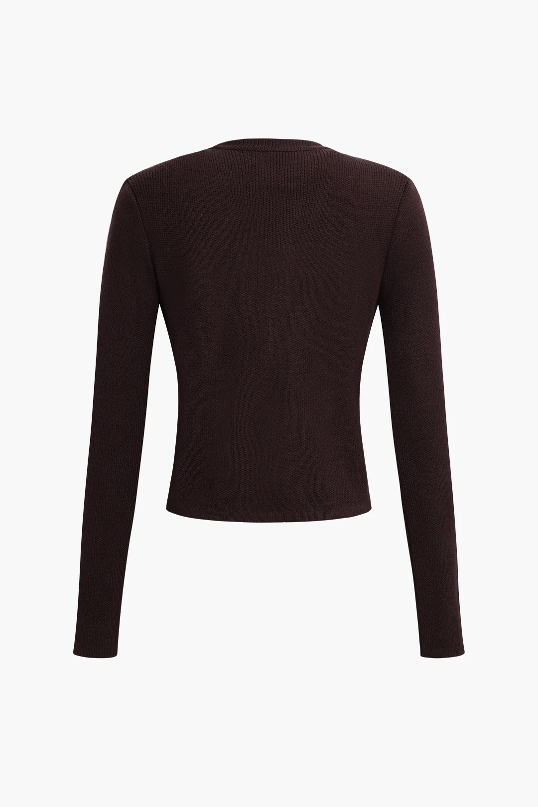 Knit Button Pocket Long Sleeve Cardigan - Flockneti