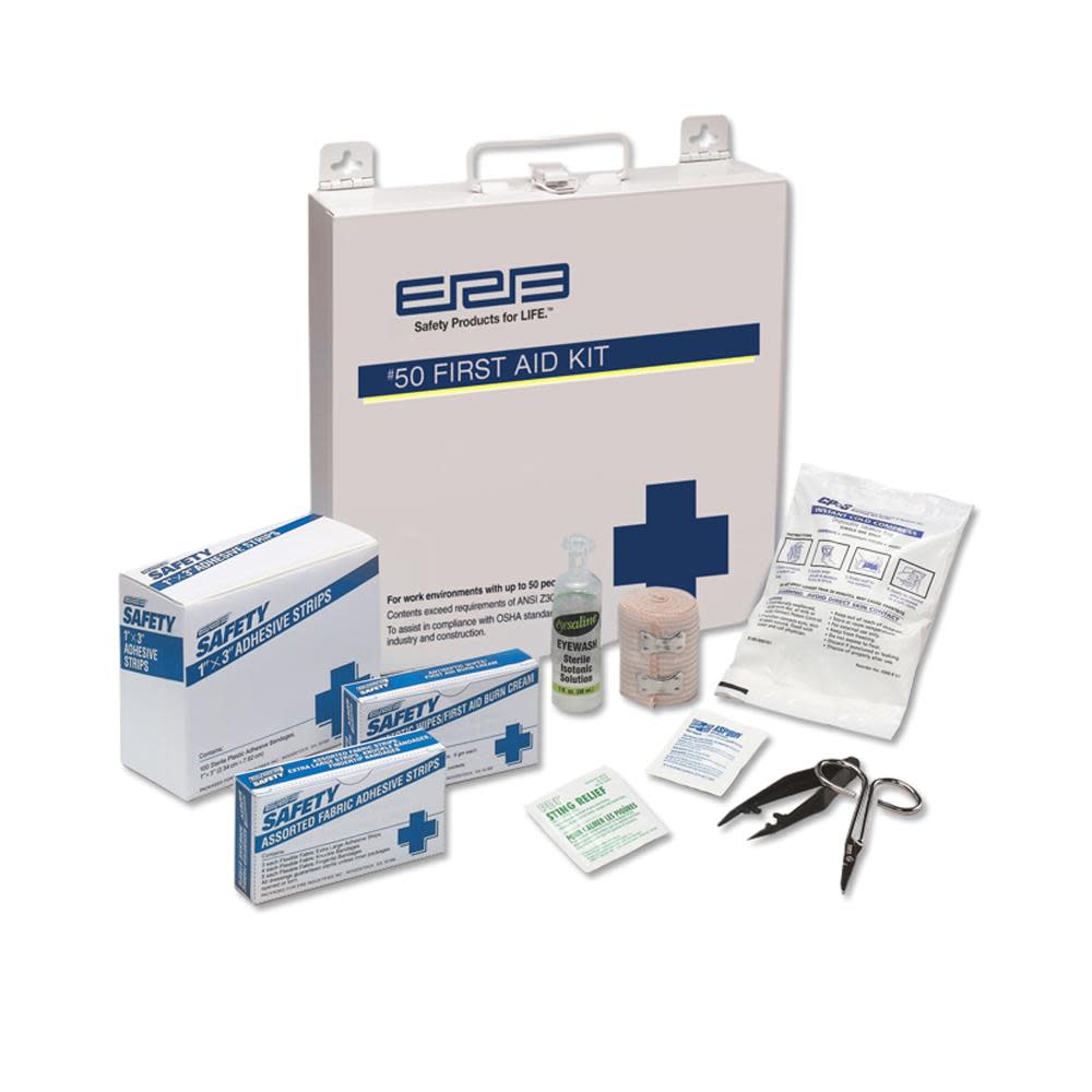 ERB 50 Person ANSI Premium First Aid Kit with Metal Case - Flockneti