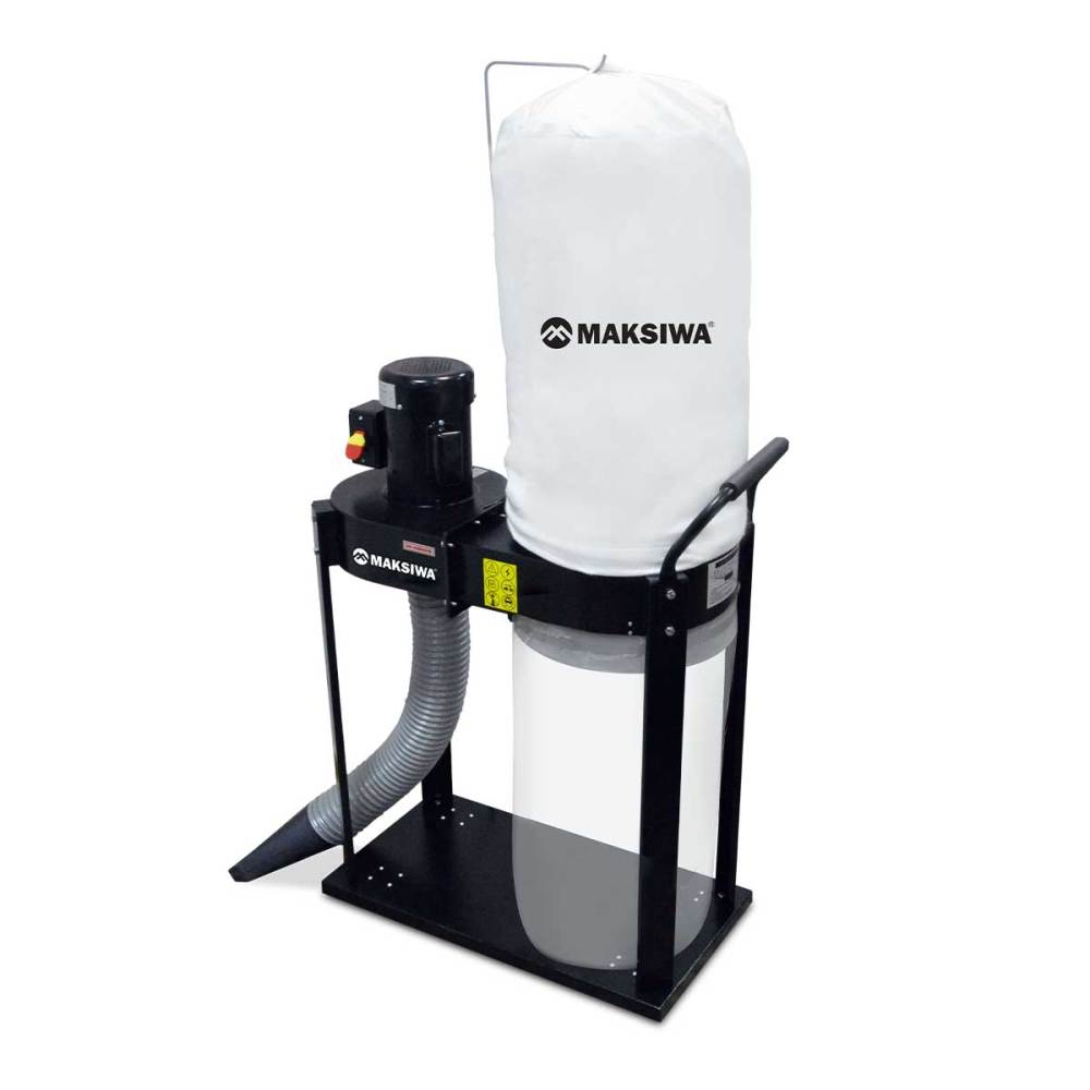 Maksiwa International Dust Collector 600 CFM 127/220V 1 Phase 1HP 1 Entry - Flockneti