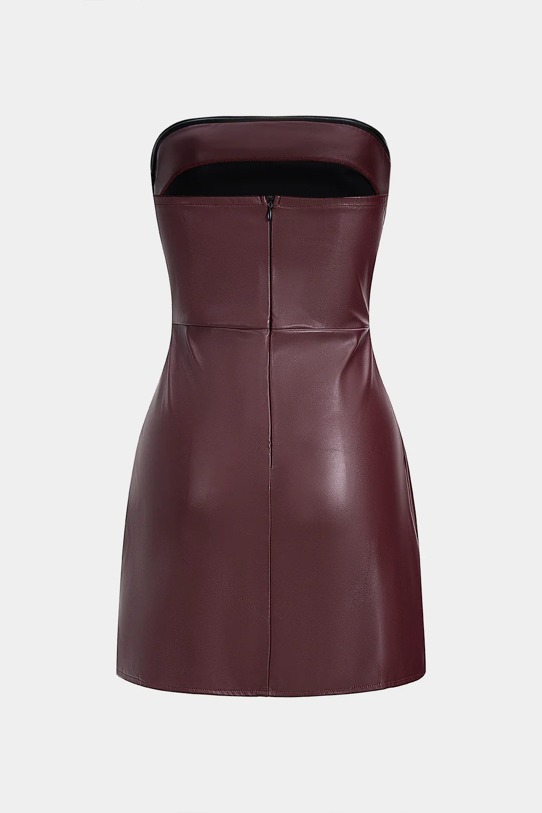 Faux Leather Strapless Sleeveless Mini Dress - Flockneti