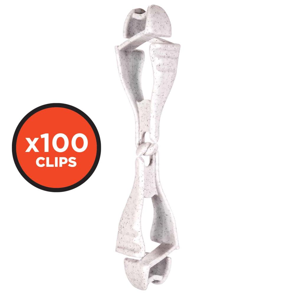 Ergodyne Squids 3400 Granite Glove Clip Dual Clip Mount 100pk - Flockneti