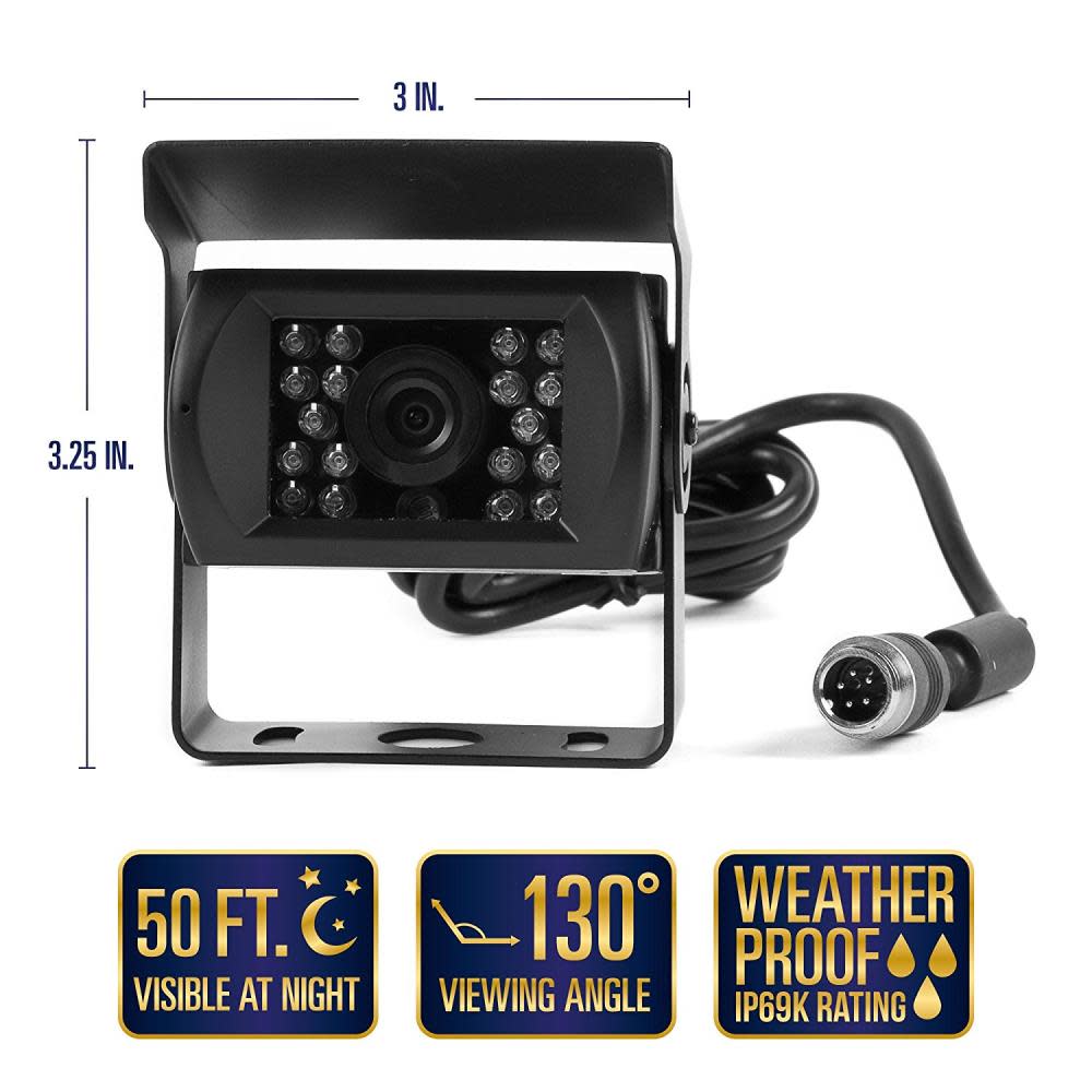 Rear View Safety Backup Camera System with Trailer Tow Quick Connect Kit - Flockneti