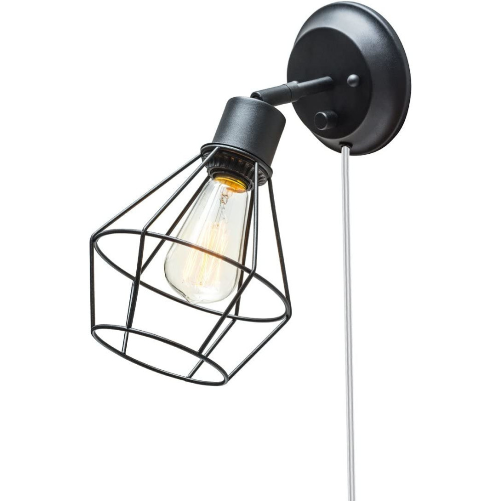 Globe Electric Verdum Vintage Wall Sconce Matte Black 60W 1 Light - Flockneti