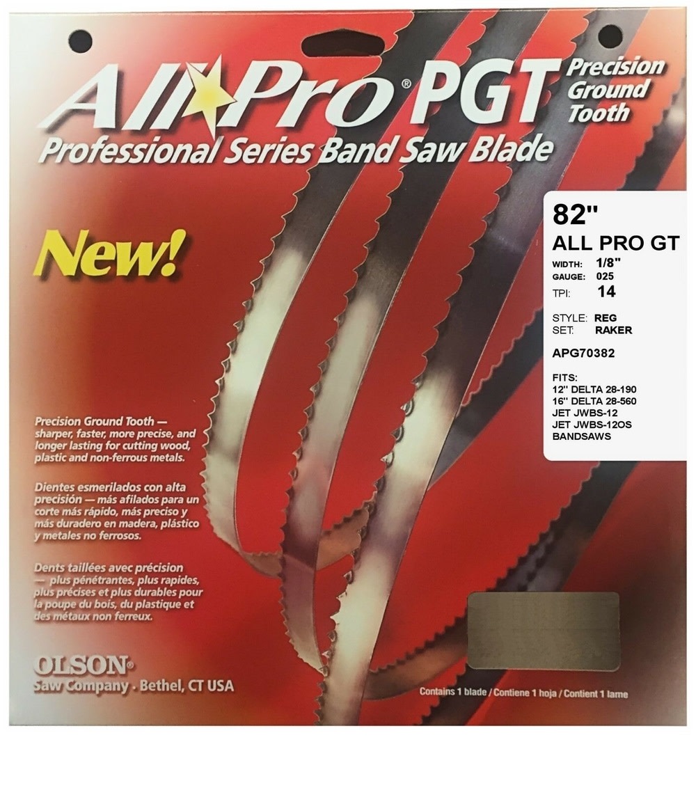Olson Saw Company 1/8 025 14 REG 82In AllPro PGT Band Saw Blade - Flockneti