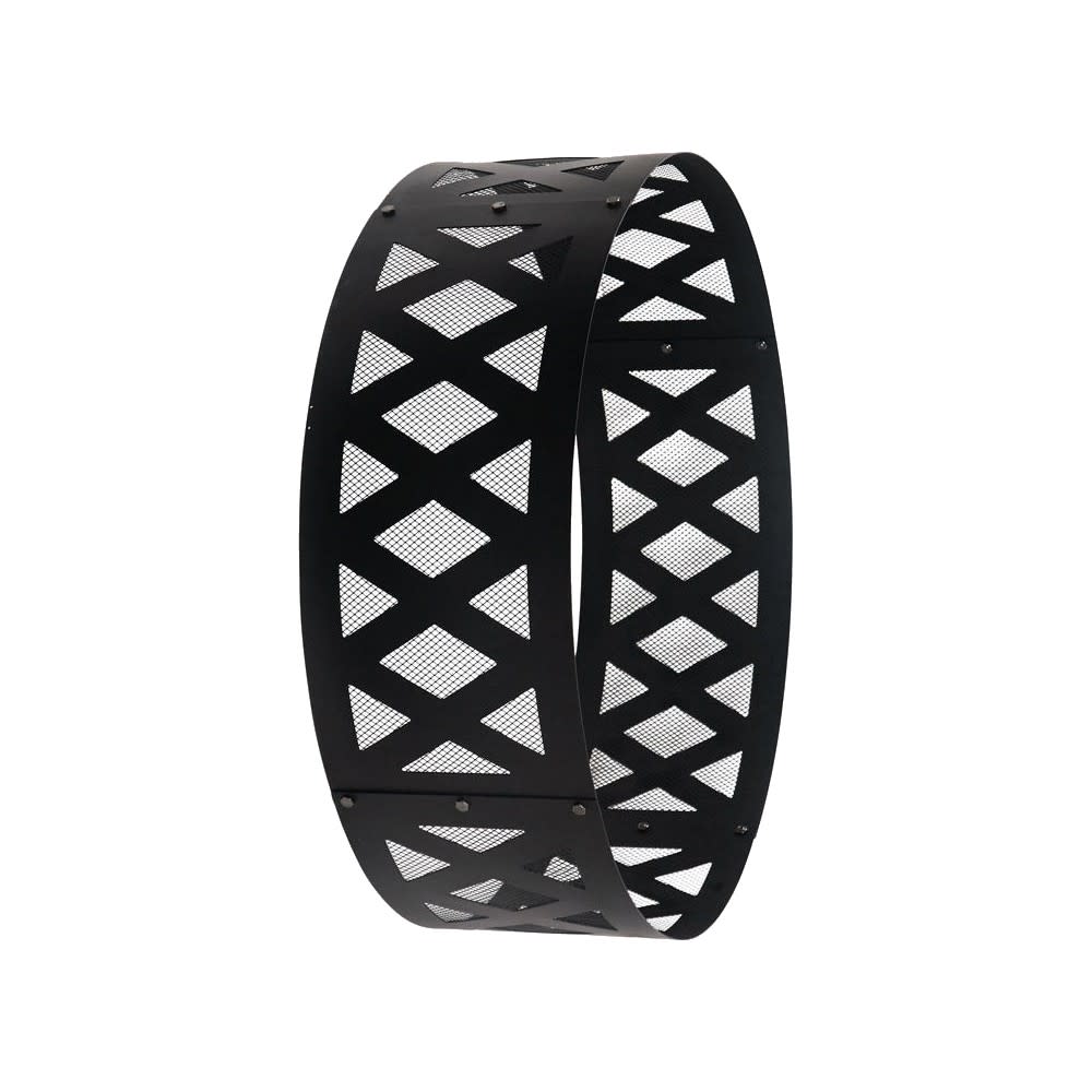 Living Accents Round Fire Ring For Wood 36″ Black Steel - Flockneti