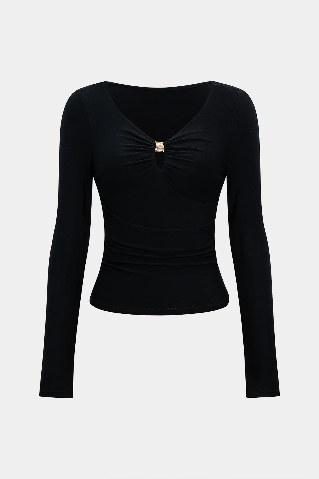 Ruched Long-Sleeve Top - Flockneti