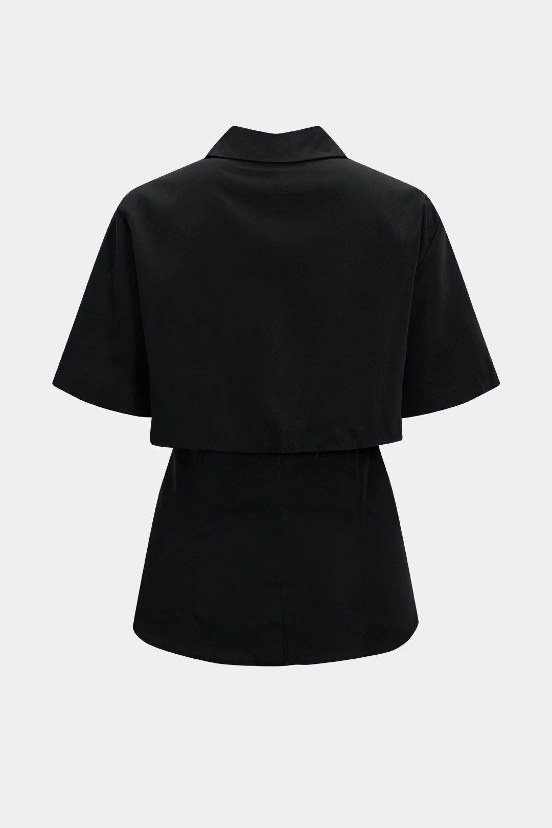 Solid Button Short-Sleeve Shirt - Flockneti