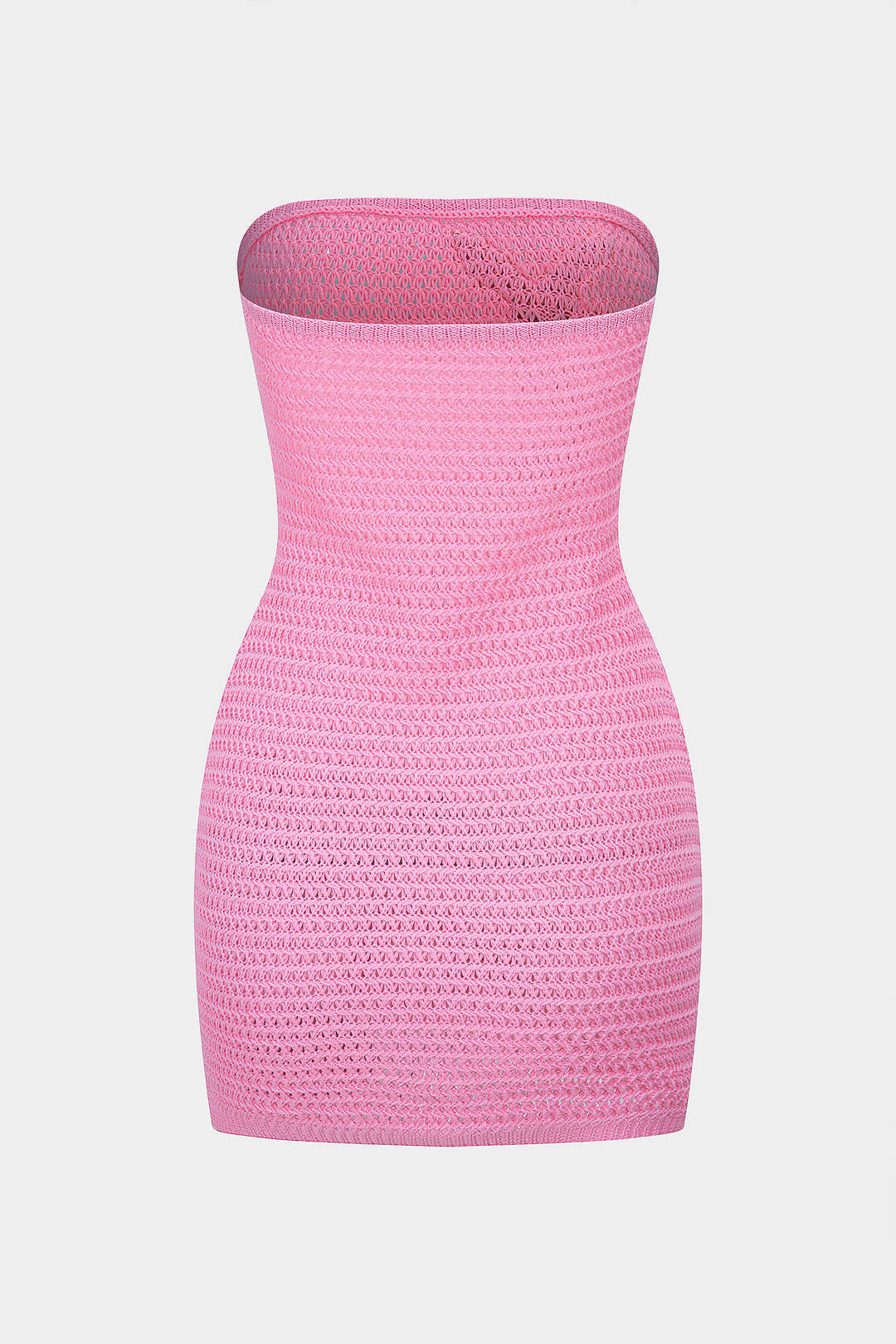 Knit Contrast Floral Strapless Sleeveless Dress - Flockneti
