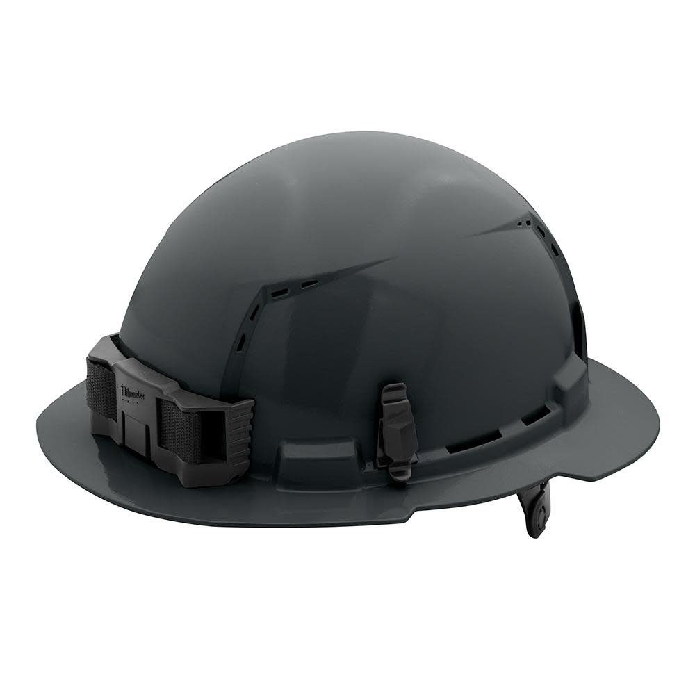 Milwaukee Gray Full Brim Vented Hard Hat with 6pt Ratcheting Suspension Type 1 Class C - Flockneti