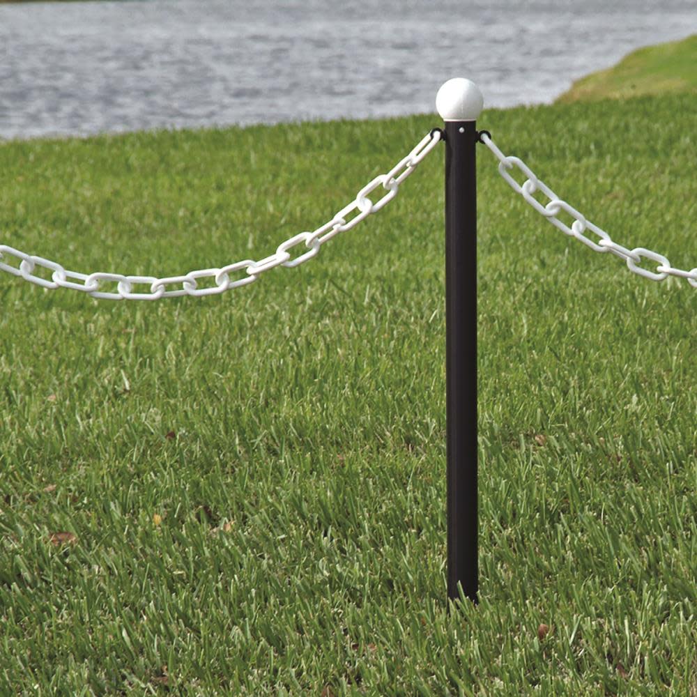Mr Chain 2 in. (#8 51mm) x 100 ft. White Plastic Barrier Chain - Flockneti