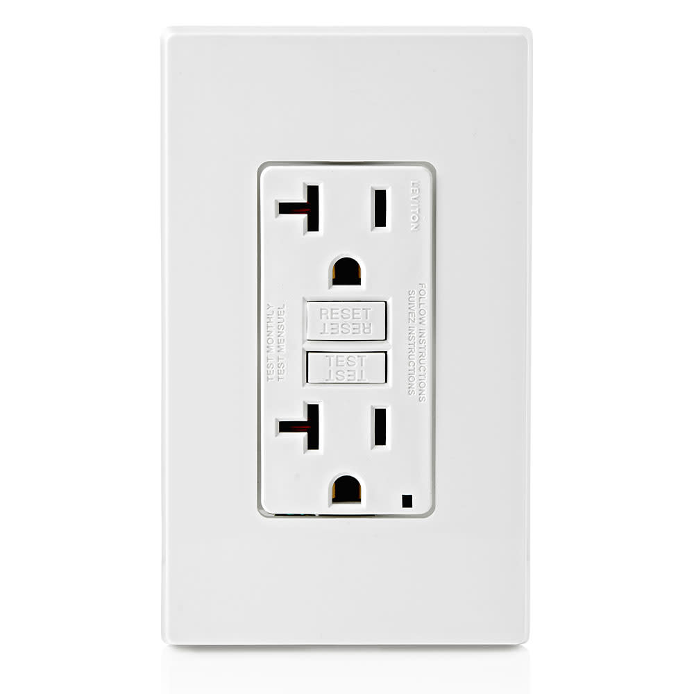 Leviton SmartlockPro GFCI Outlet 20A 125V 5-20R White Duplex - Flockneti