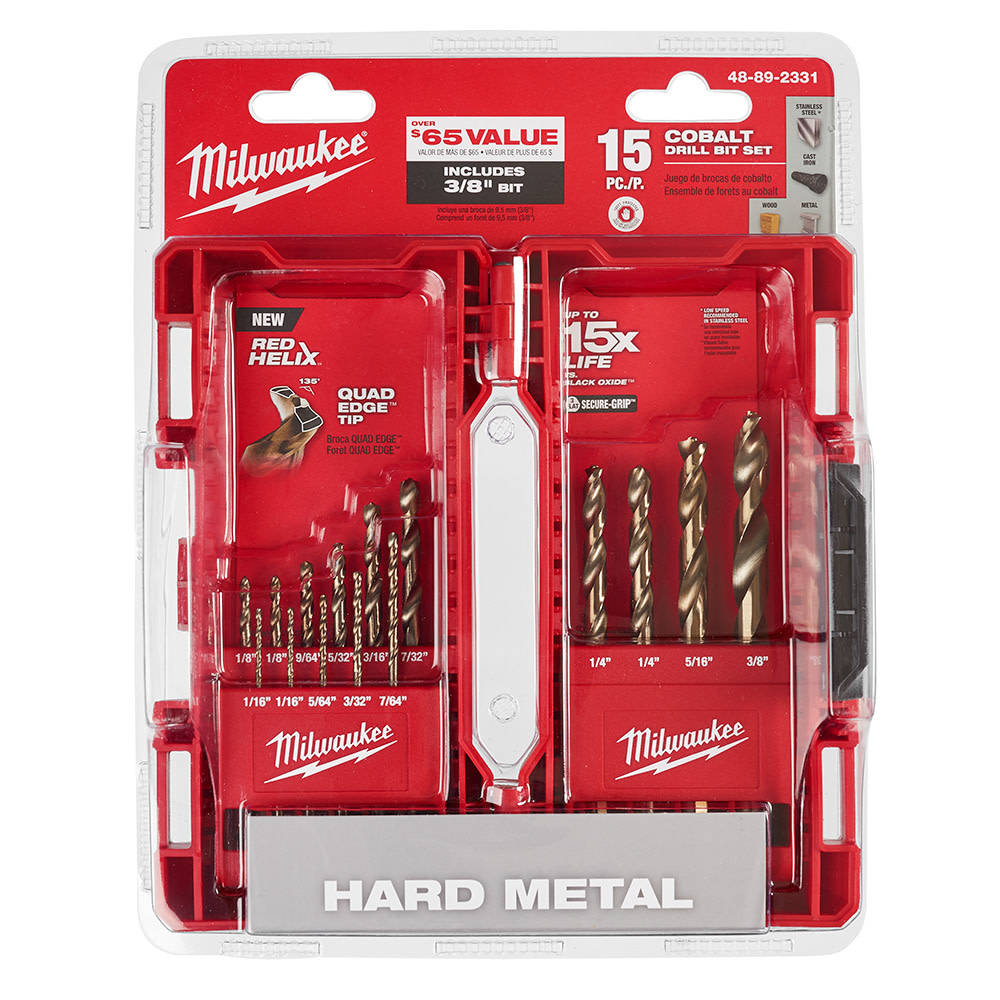 Milwaukee 15 Piece Cobalt RED HELIX Kit - Flockneti