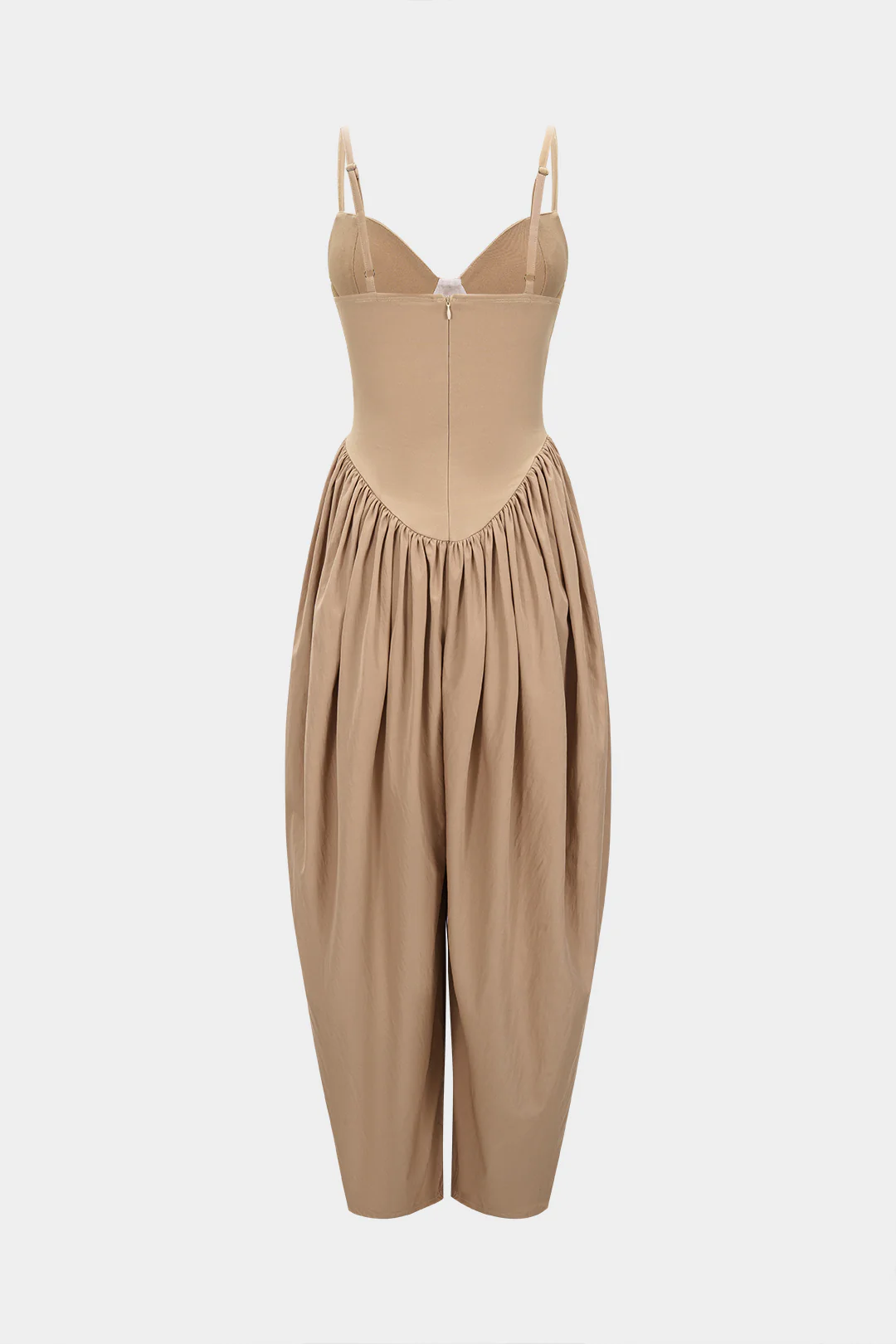 Solid Corset Ruched Slip Sleeveless Jumpsuit - Flockneti