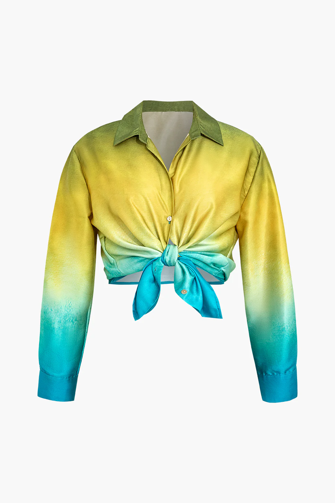 Plus Size Ombre Long-Sleeve Shirt - Flockneti