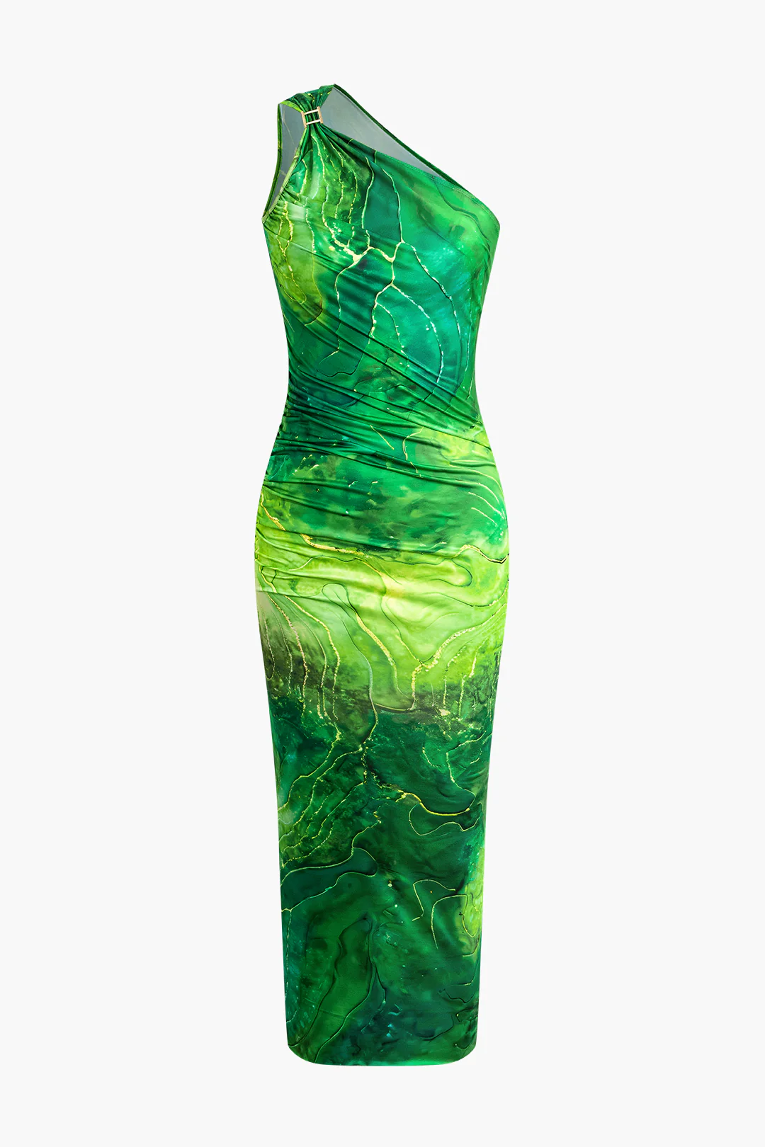 Splatter Print Single Shoulder Asymmetrical Sleeveless Midi Dress - Flockneti