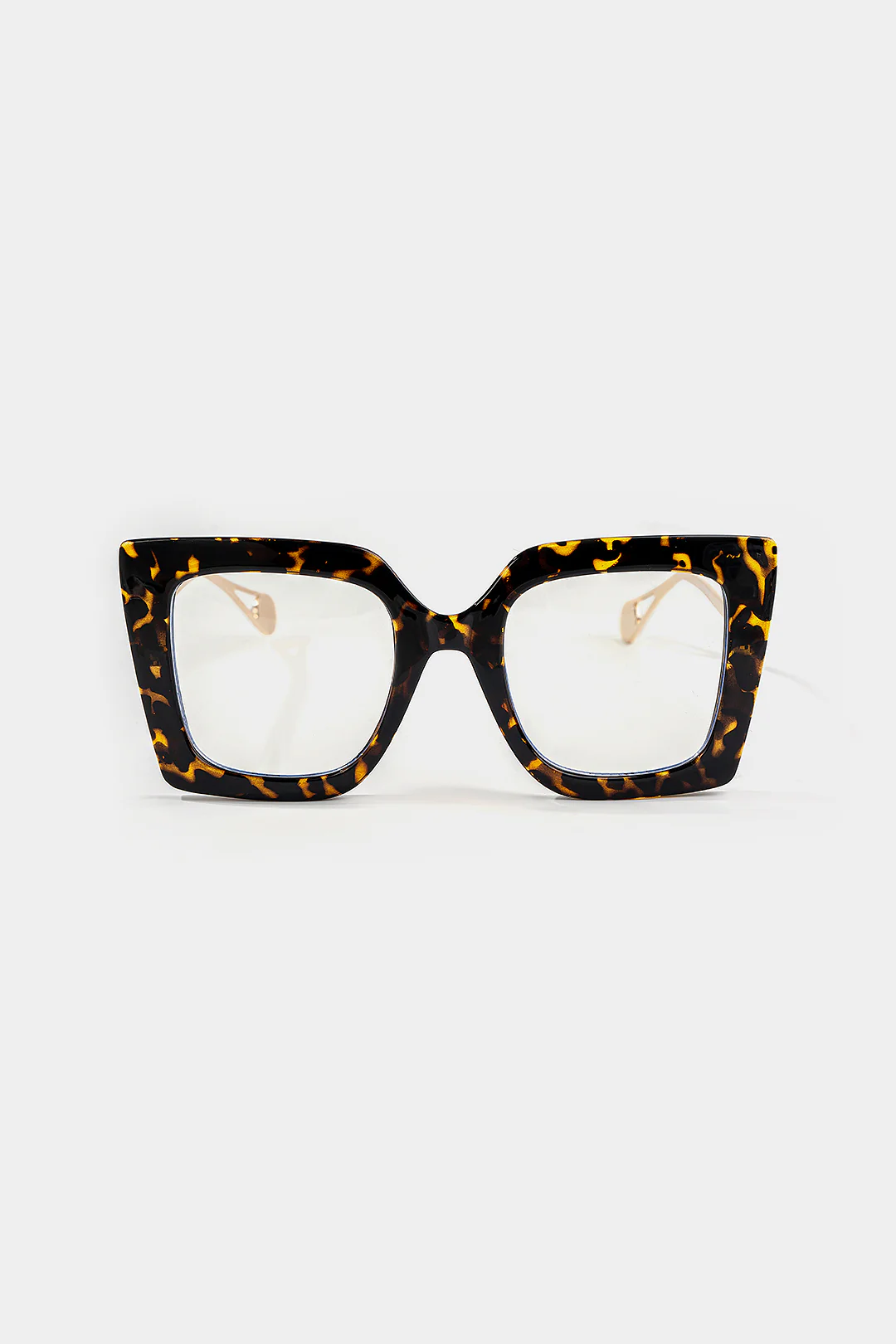 Metal Leopard Square Frame Sunglasses - Flockneti