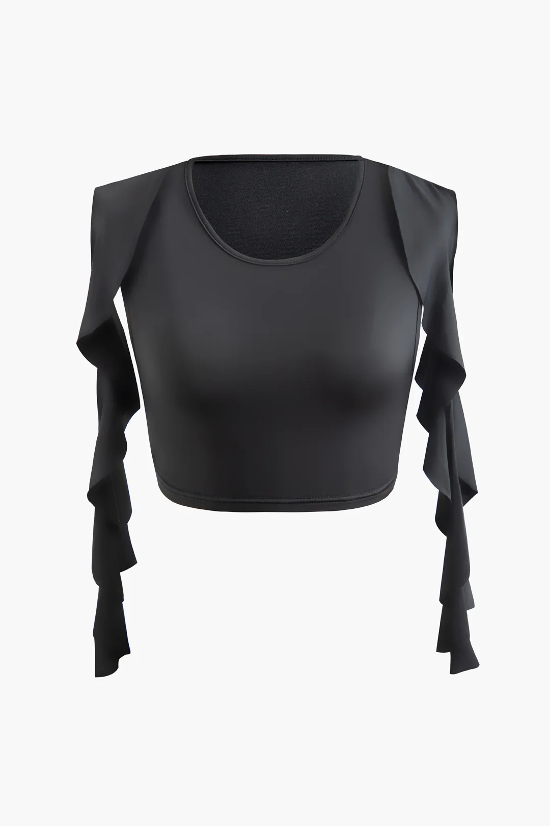 Solid Scallop Edge Sleeveless Top And Side Half Split Skirt Set - Flockneti