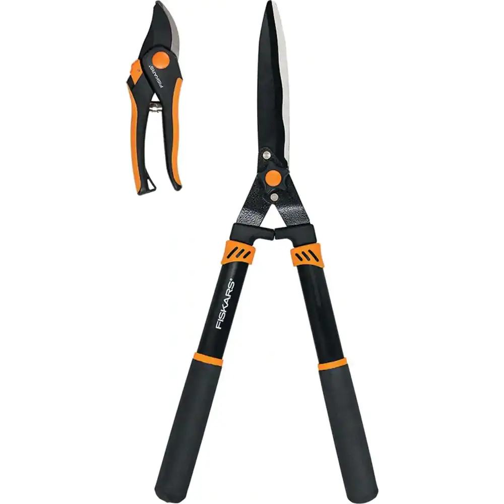 Fiskars Hedge Shear & Pruner Set 2pc with Contour Grip Handle - Flockneti