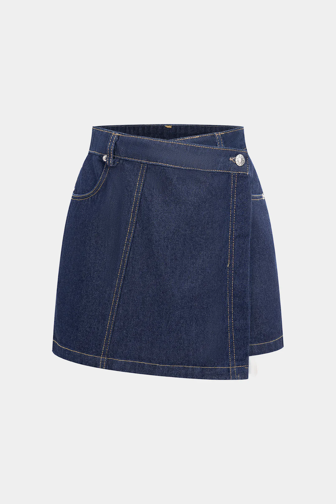 Denim Asymmetrical High Waist Skirt - Flockneti