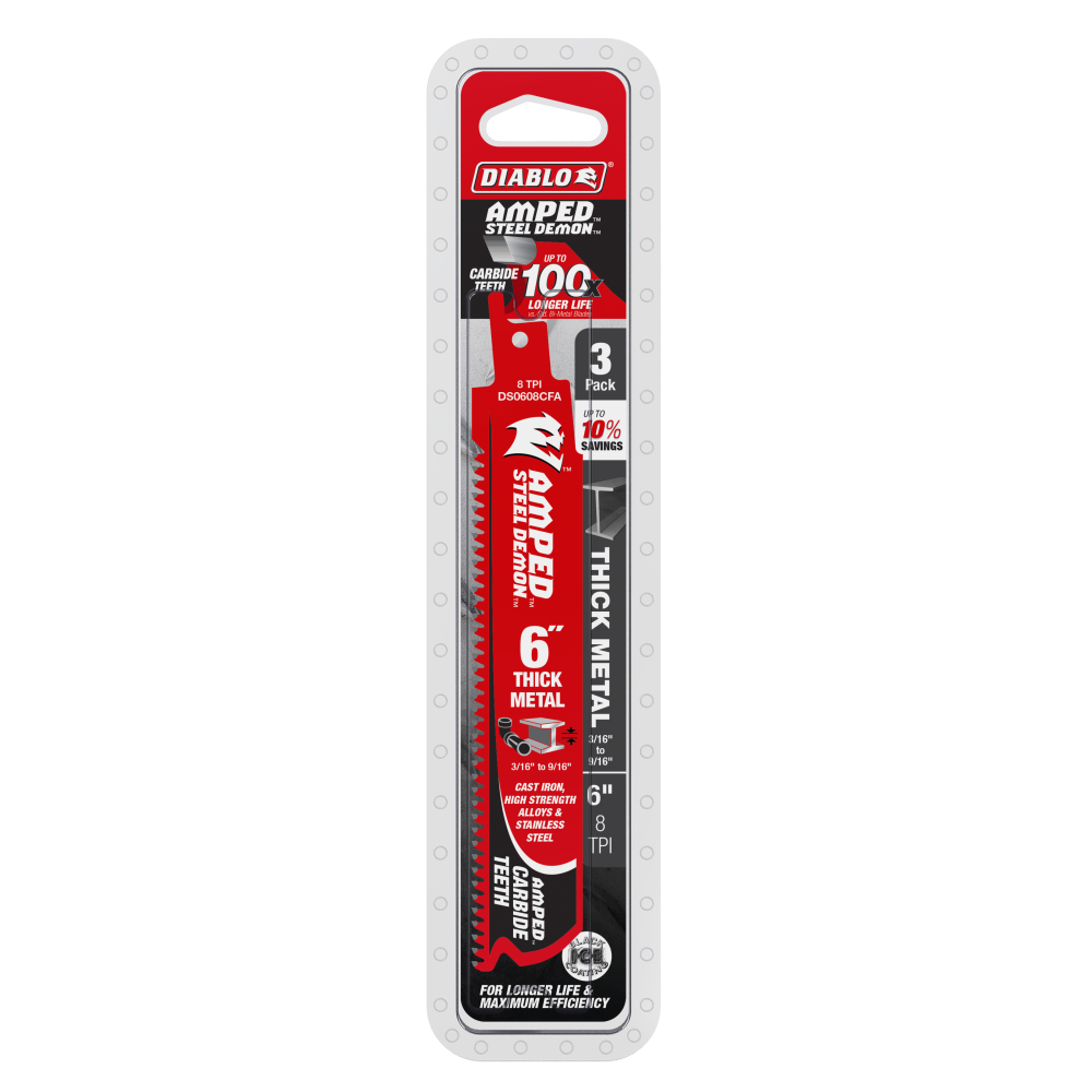 Diablo Tools 6″ Demo Demon Amped Carbide General Purpose Reciprocating 3pk - Flockneti