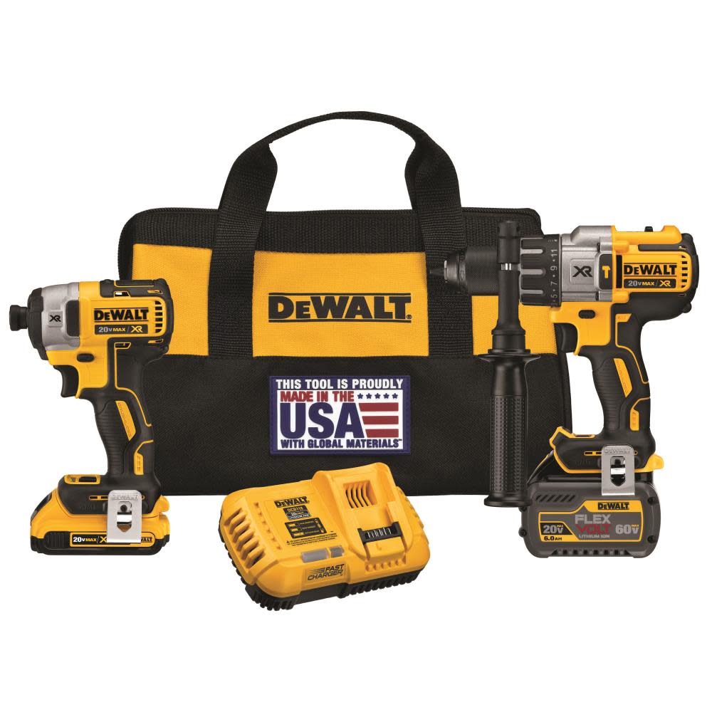 DEWALT FLEX 20V MAX XR Premium Hammer Drill & Impact Driver Combo Kit - Flockneti