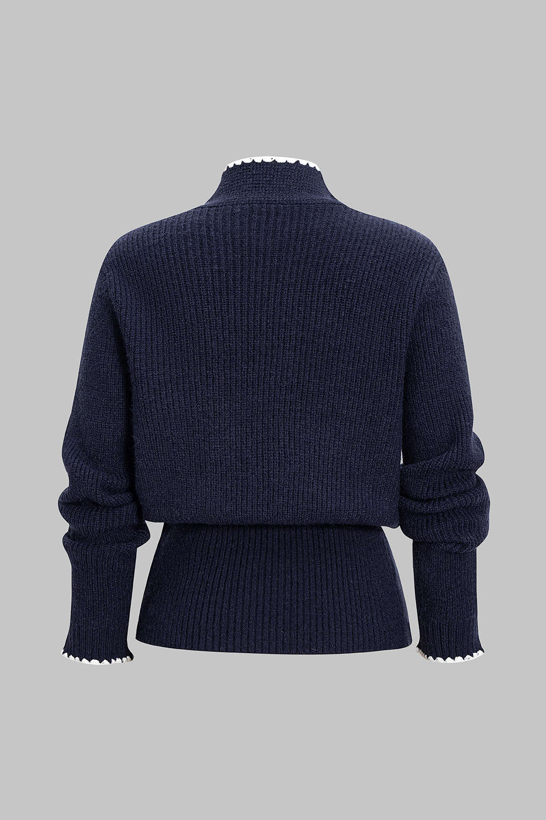 Plus Size Knit Button Knotted Cardigan - Flockneti