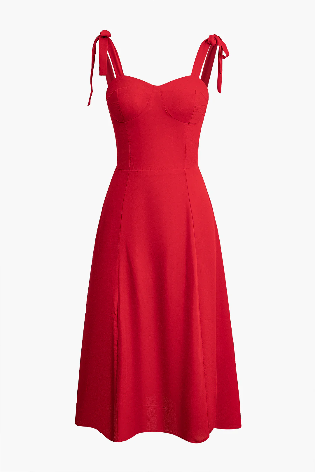 Tie Up Shirred Zipper Sleeveless Maxi Dress - Flockneti