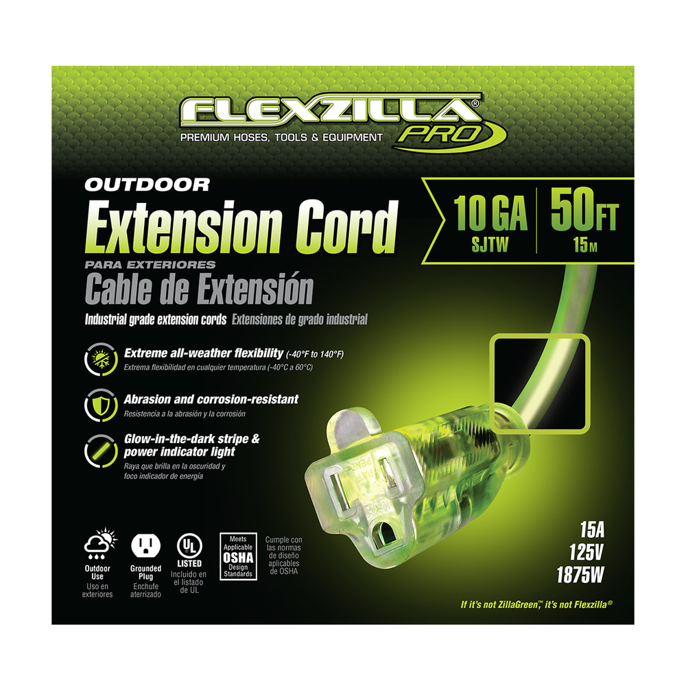 Flexzilla 50 ft. Pro Extension Cord 10/3 AWG - Flockneti