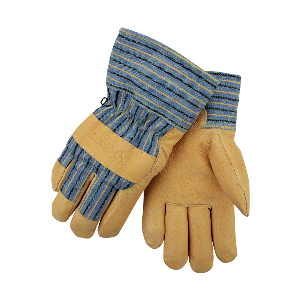 Black Stallion Grain Pigskin Leather Winter Work Gloves XL - Flockneti