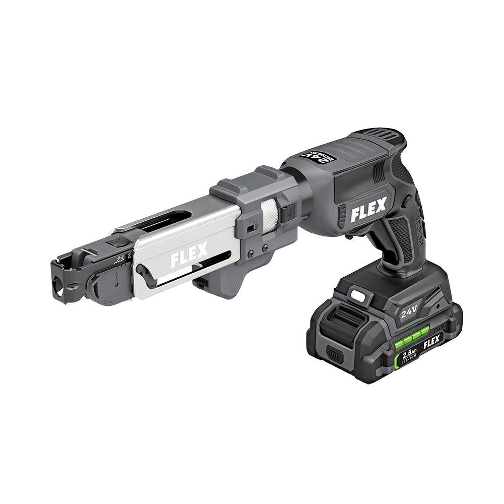 FLEX 24V Drywall Screw Gun With Magazine Attachment and Cut Out Tool Kit - Flockneti