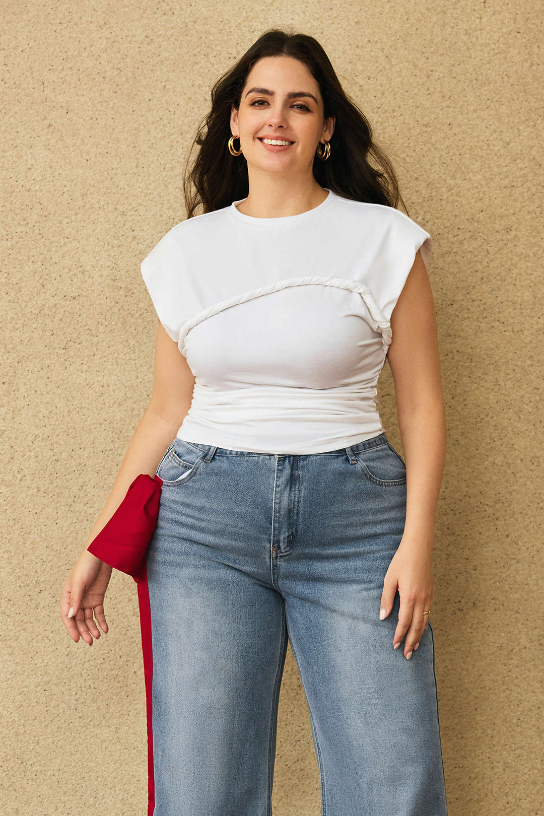 Plus Size Ruched Twist T-Shirt - Flockneti