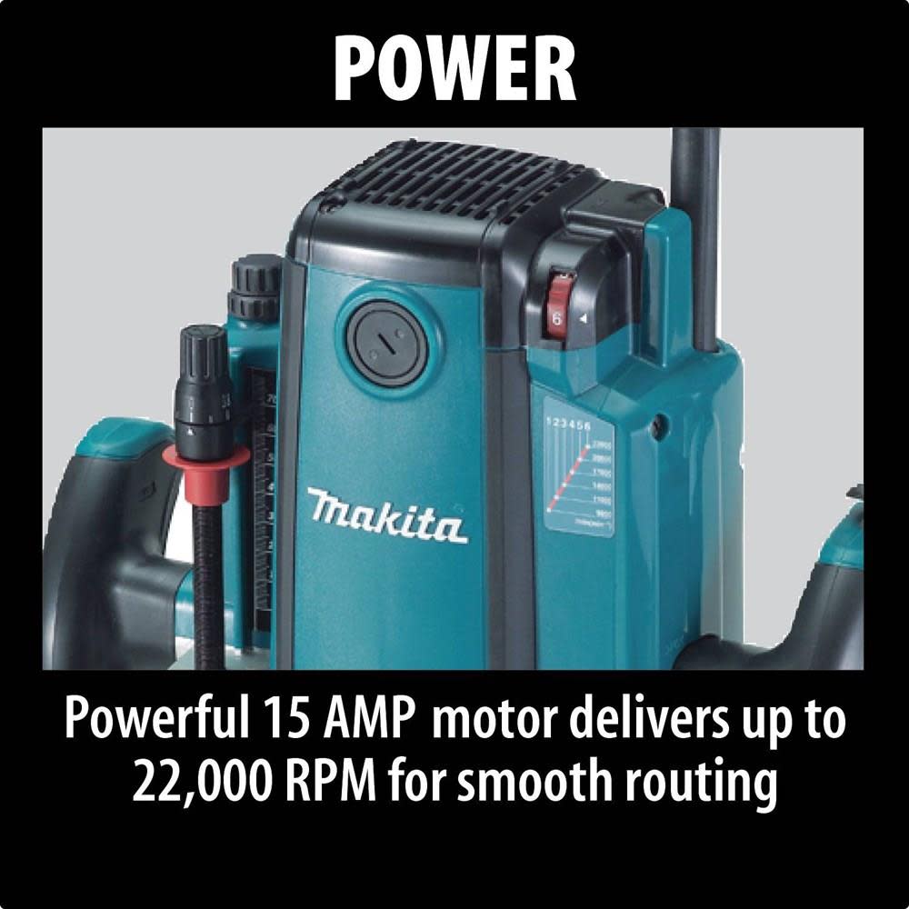 Makita 3-1/4 HP Plunge Router with Variable Speed - Flockneti