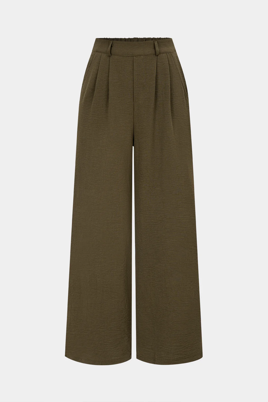 Solid High Waist Pocket Wide Leg Pants - Flockneti