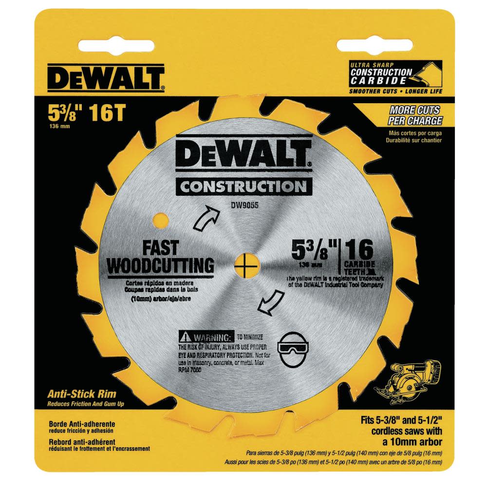 DEWALT 5-3/8-in 16T Carbide Saw Blade (Fast Woodcutting) - Flockneti