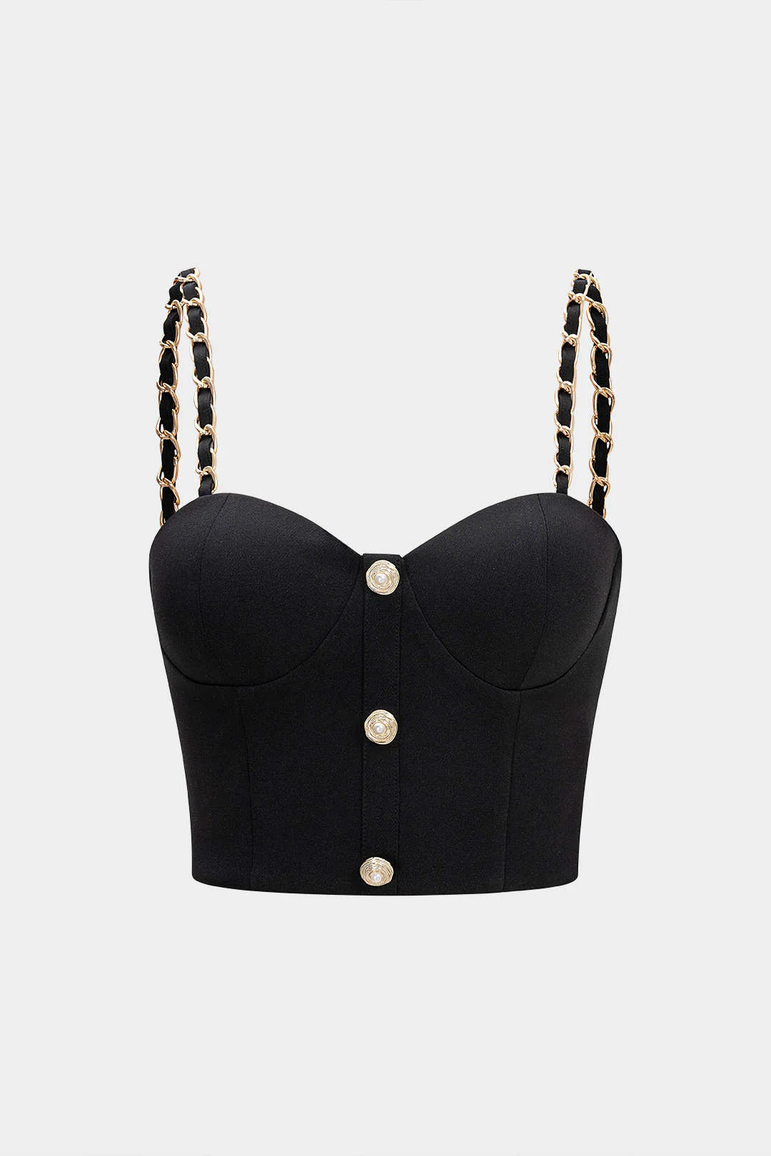 Metallic Chain Zipper Cami Top - Flockneti