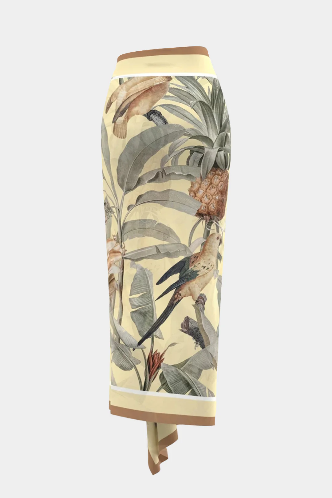 Floral Print Asymmetrical Tie Front Ruched Skirt - Flockneti