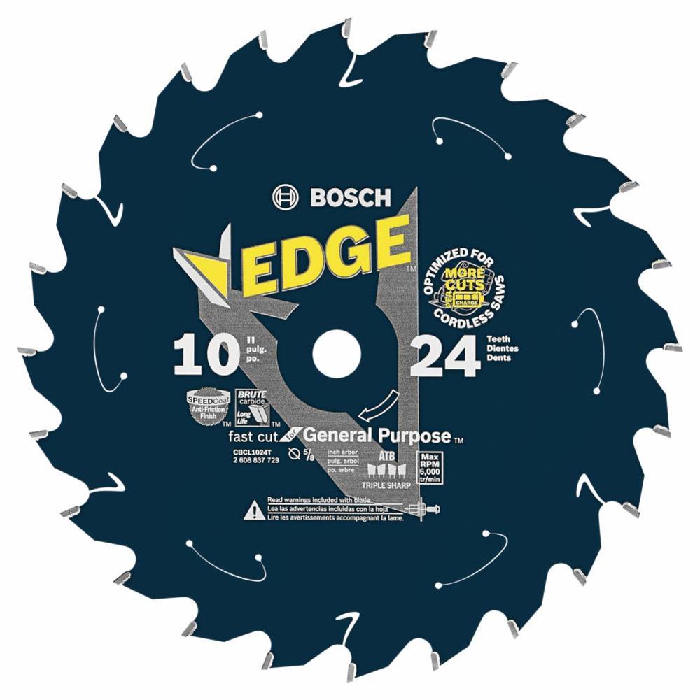 Bosch 10 In. 24 Tooth Edge Cordless Circular Saw Blade for General Purpose - Flockneti