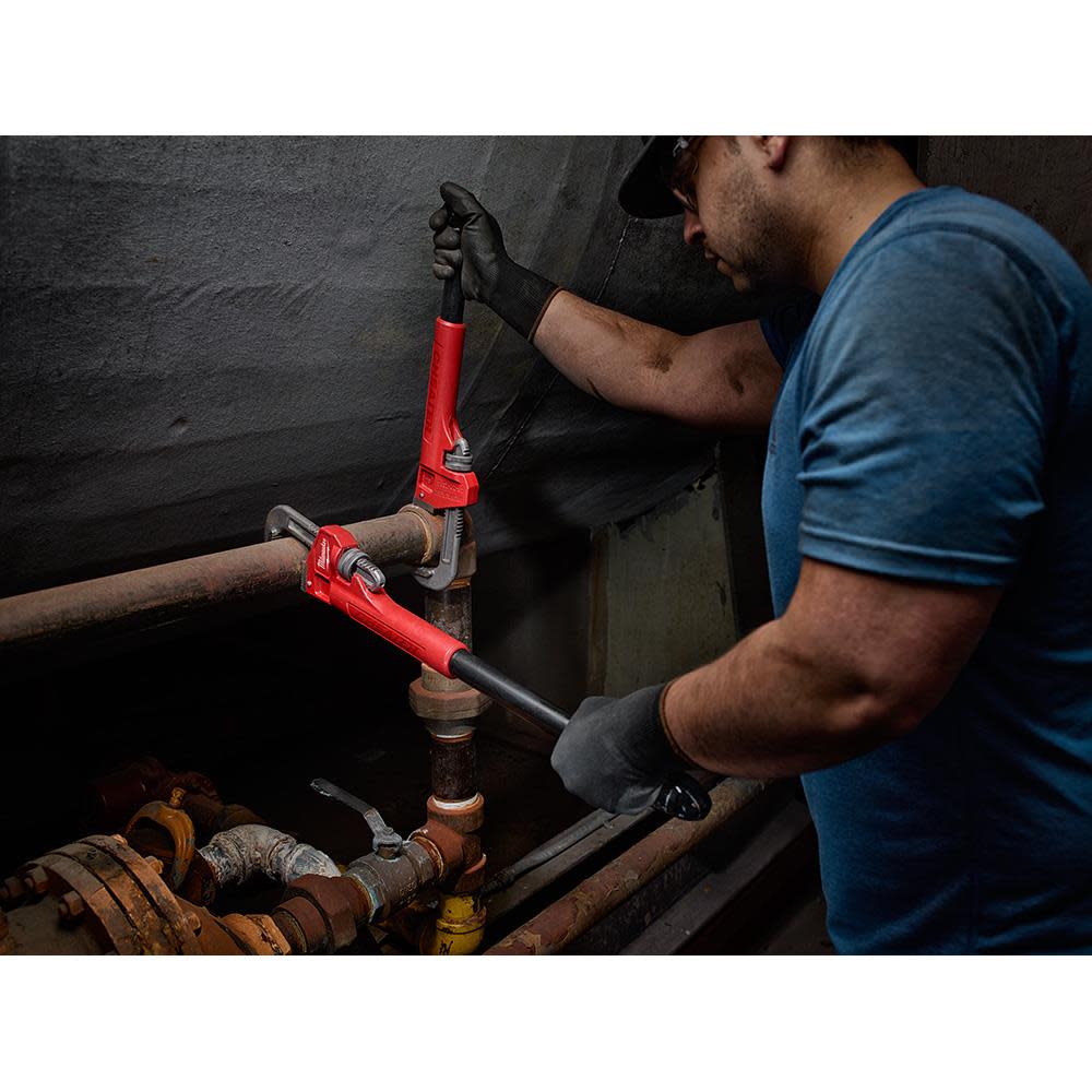 Milwaukee Cheater Pipe Wrench & 14″ Steel Pipe Wrench Bundle - Flockneti