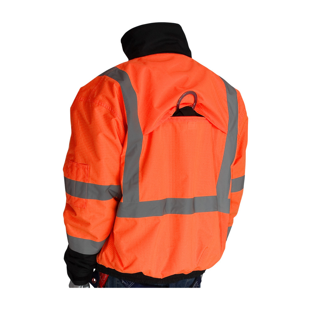 Protective Industrial Products ANSI R3 Premium Plus Bomber Jacket Hi Vis Orange Large - Flockneti