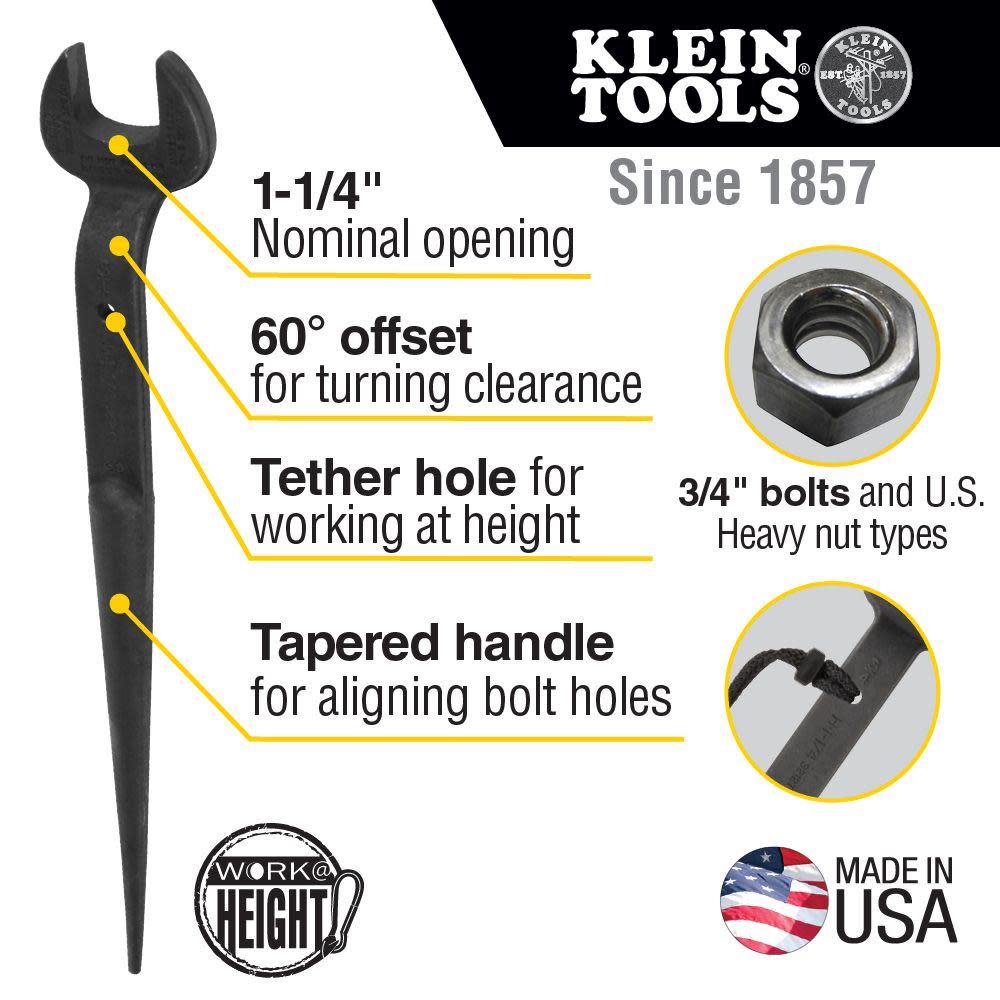 Klein Tools Spud Wrench w/Hole 1-1/4″ USH - Flockneti