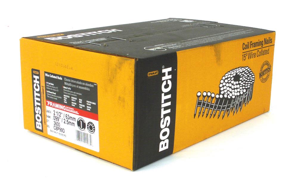Bostitch 2 1/2 In. x .099 Smooth Shank15 Coil Framing Nail - Flockneti