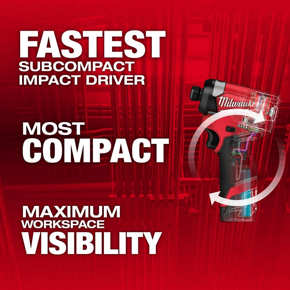 Milwaukee M12 FUEL 1/4″ Hex Impact Driver Kit - Flockneti